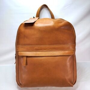 New Marta Ponti Mens GENUINE LEATHER Brown‎ Laptop Backpack Cognac Brown